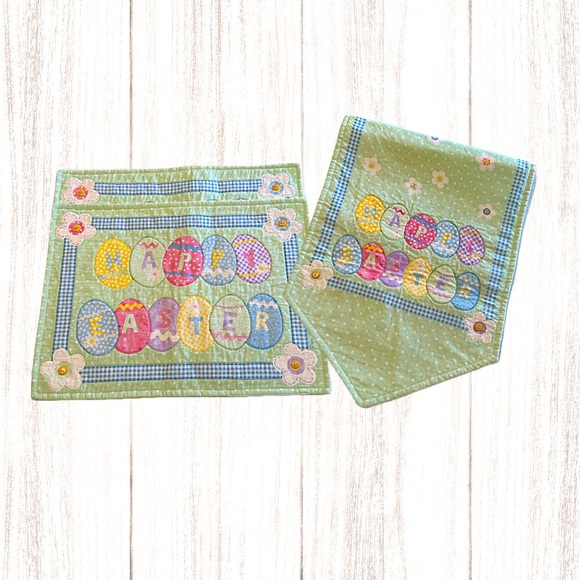 Easter Table Linens Placemats & Runner Set - Picture 1 of 3